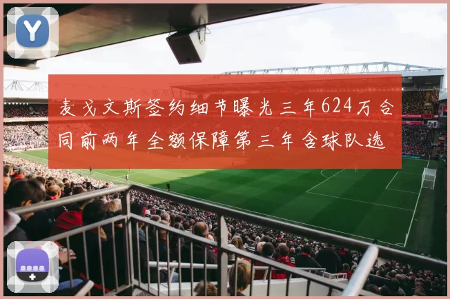 麦戈文斯签约细节曝光三年624万合同前两年全额保障第三年含球队选项